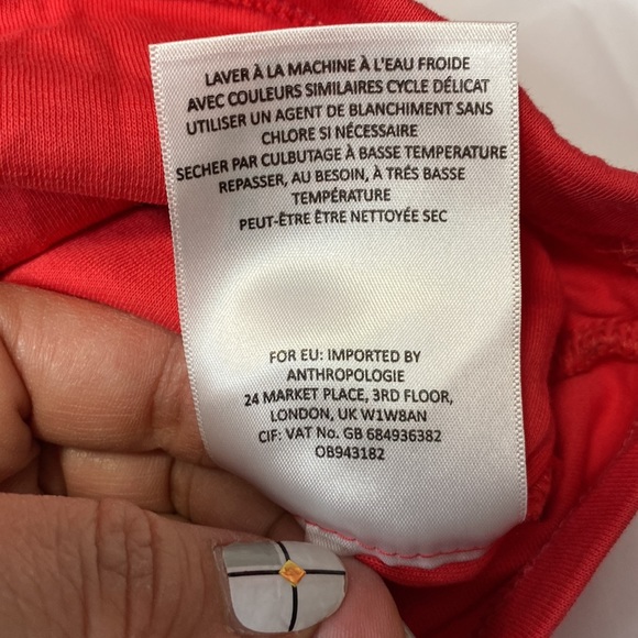 Anthropologie Maeve Curran Top coral size Small - Picture 6 of 6